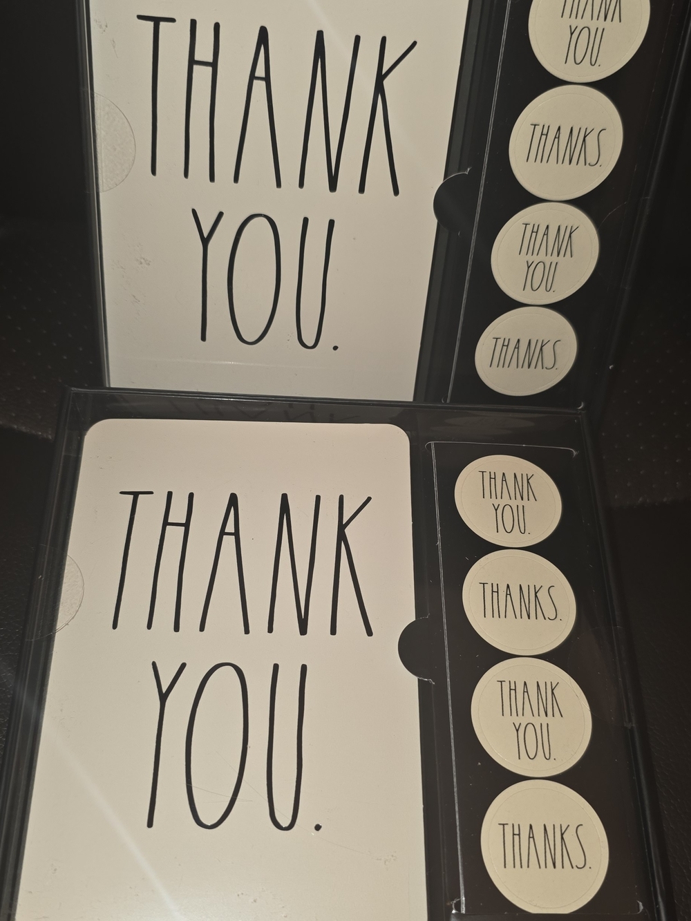 Rae Dunn Black & Cream Note Card Set